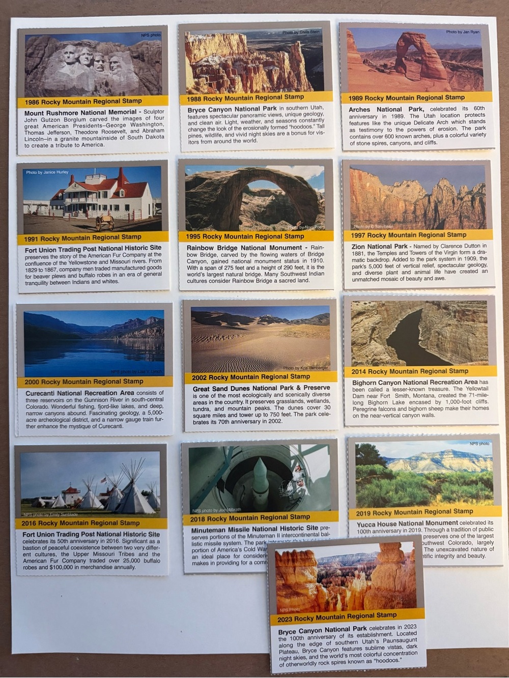 Passport To Your National Parks Rocky Mountain Regional Stamp Lot 13 Stickers